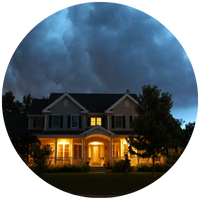 House with a storm coming in