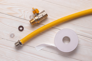 tape, hose, and elements used to connect natural gas equipment