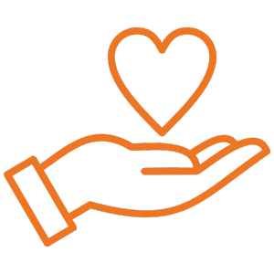 icon of a hand with a heart above it