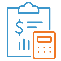 calculator and paperwork icon