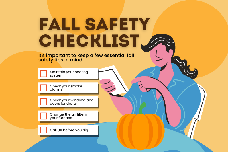 cartoon woman reviewing a safety checklist